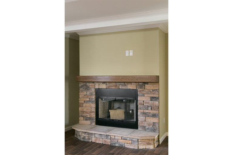 Half Stack Stone Fireplace - Tan